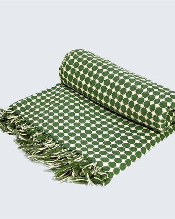 Tanzanian Hand Woven Throw 'Forest Green'-Throw-AARVEN