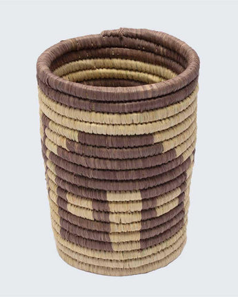 Uganda Craft Collection Pen Pot No 6 'Grey Houses'-Storage Basket-AARVEN