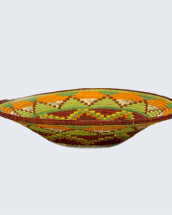 Uganda Craft Collection Plate 73 'Pumpkin & Pesto'-Wall Basket-AARVEN