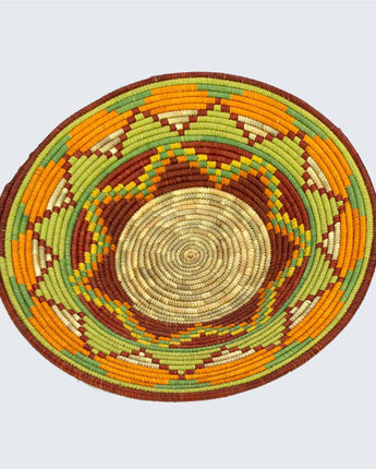 Uganda Craft Collection Plate 73 'Pumpkin & Pesto'-Wall Basket-AARVEN