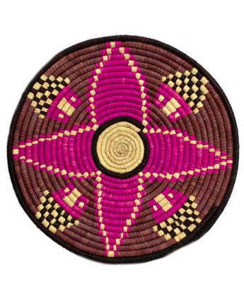 Uganda Craft Collection Plate 'Magenta Houses'-Placemat-AARVEN