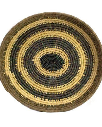 Ugandan Basket Tray 'Olive Green and Berry Blue'-Tray-AARVEN