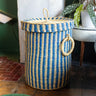 Ethically made lidded laundry basket handwoven by Ghanaian artisans.