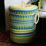 Handmade Ghanaian woven laundry basket made from sustainable natural fibres.