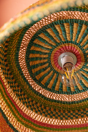 Ghanaian Handwoven Open Weave Light Shade 'Aburi Pink'
