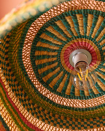 Ghanaian Handwoven Open Weave Light Shade 'Aburi Pink'
