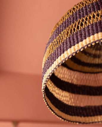 AARVEN Natural rattan Whirlwind light shade hand made by Ghanaian artisans