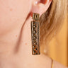 AARVEN Harakati earrings in brass with a modern geometric look and artisanal craftsmanship.