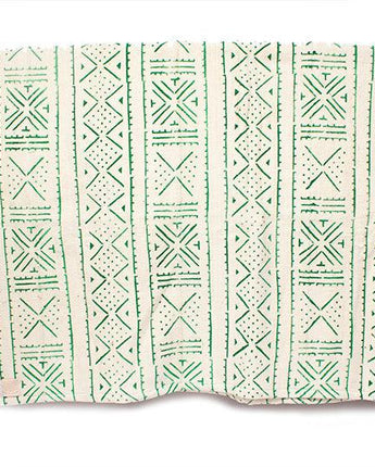 West African Bògòlanfini Mud Cloth 'Green Pepper'-Throw-AARVEN