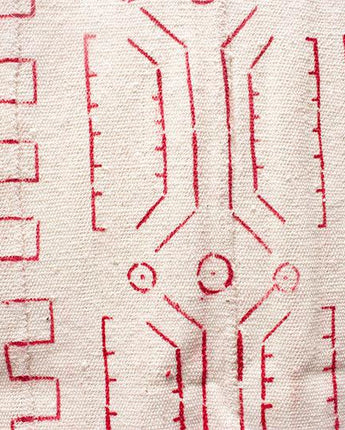 West African Bògòlanfini Mud Cloth 'Red Pepper Pattern'-Throw-AARVEN