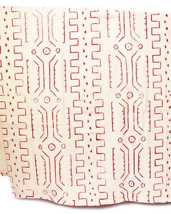 West African Bògòlanfini Mud Cloth 'Red Pepper Pattern'-Throw-AARVEN