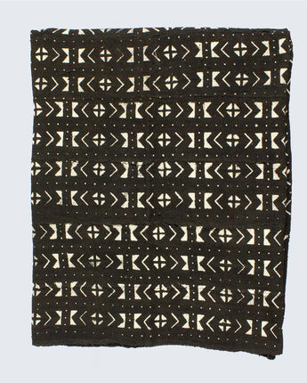West African Bògòlanfini Mud Cloth 'White Shields'-Throw-AARVEN
