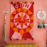 Cultural wall tapestry art from Kenya, AARVEN Sun Mask