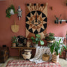 Sun Mask tapestry art handwoven by artisans in Kenya