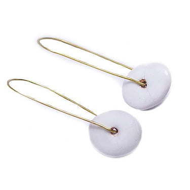 Zawadi Earrings Ceramic 'White'-Earrings-AARVEN