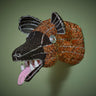 Zimbabwean Beaded Wall Head Decoration 'Wild Dog'-Animal Head-AARVEN