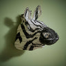 Zimbabwean Beaded Wall Head Decoration 'Zebra'-Animal Head-AARVEN
